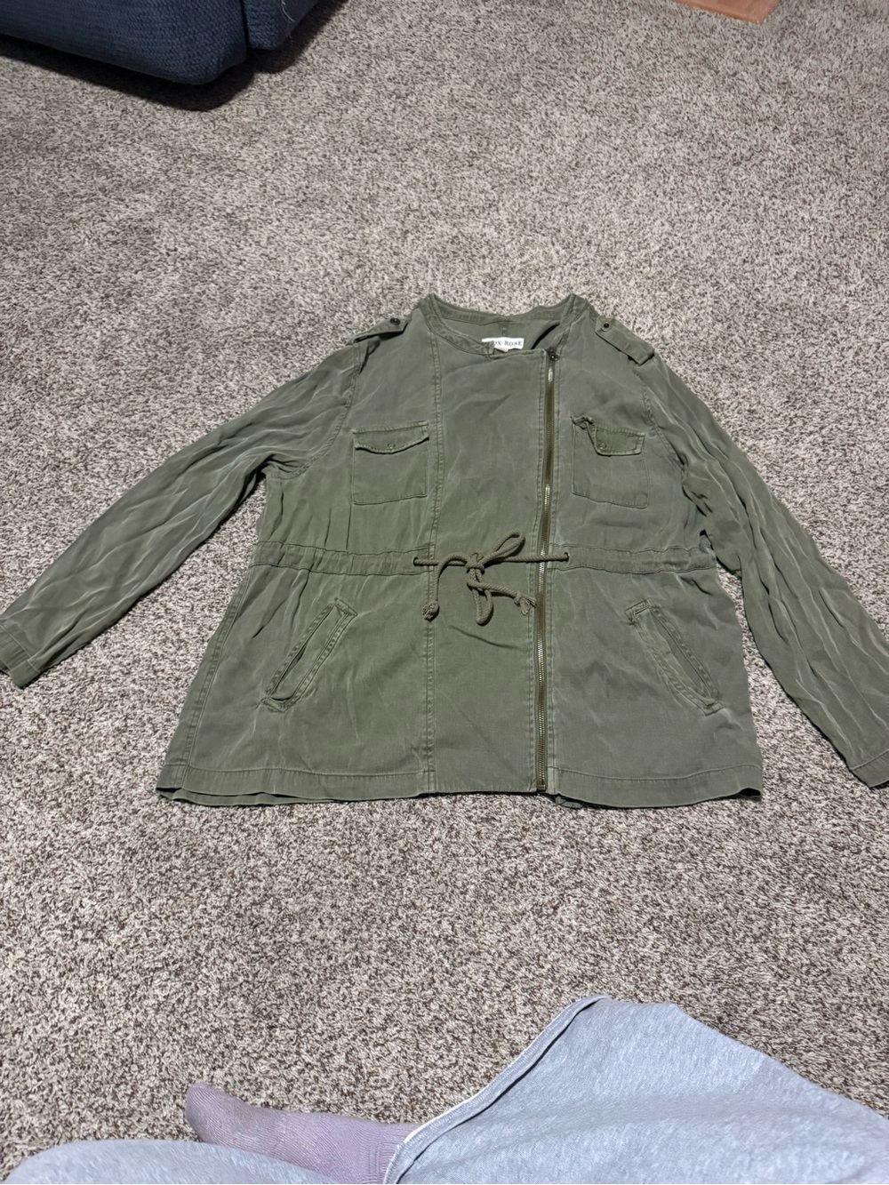 Knox Rose Olive Green Drawstring Utility Jacket